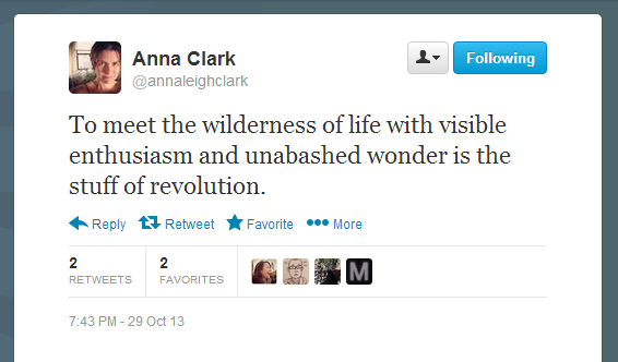 Anna Clark tweet 29 Oct 13